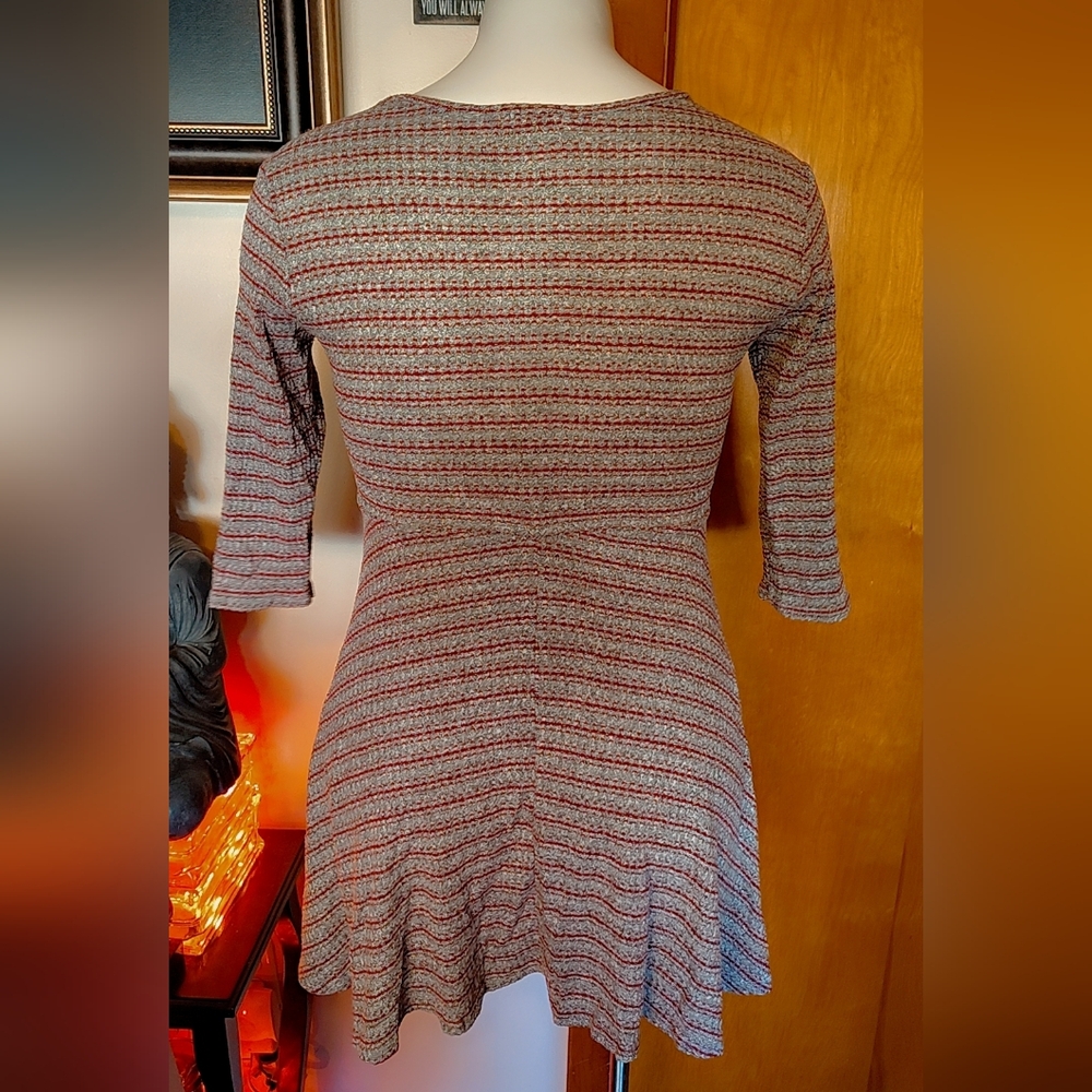 Rolla Coster Red & Gray Knit Mini Long Sleeve Dress - Size L - NWOT - Picture 4 of 5